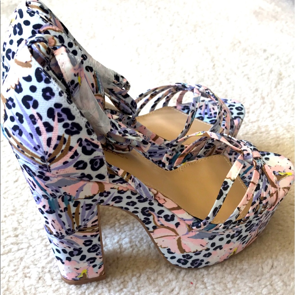 Multi-color Strappy Wedges